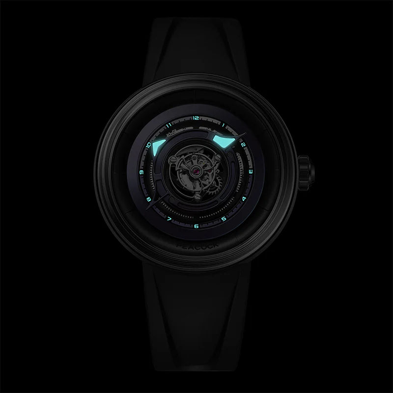 Peacock Black Hole Central Tourbillon Watch– Event Horizon Edition