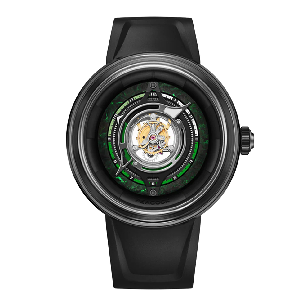 Peacock Black Hole Central Tourbillon Watch