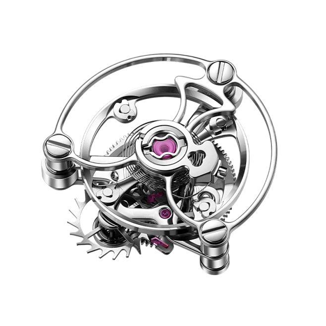 Peacock Black Hole Curved Guilloché Central Tourbillon Watch - Special Edition