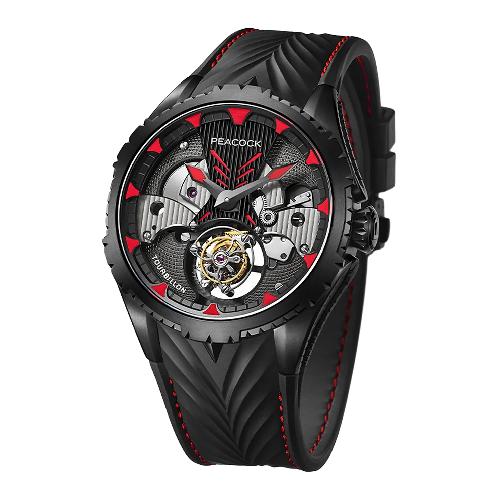 Peacock Plume Warrior Center Axis Tourbillon Watch