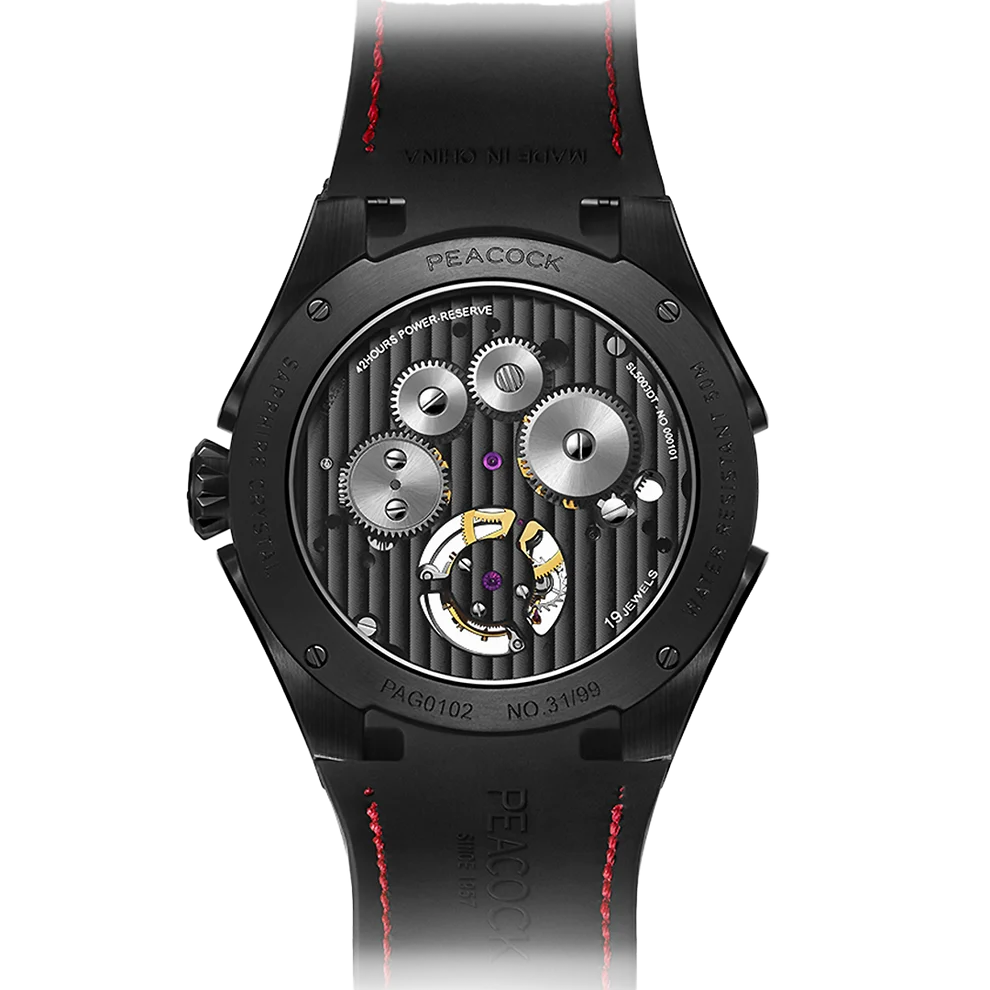 Peacock Plume Warrior Center Axis Tourbillon Watch