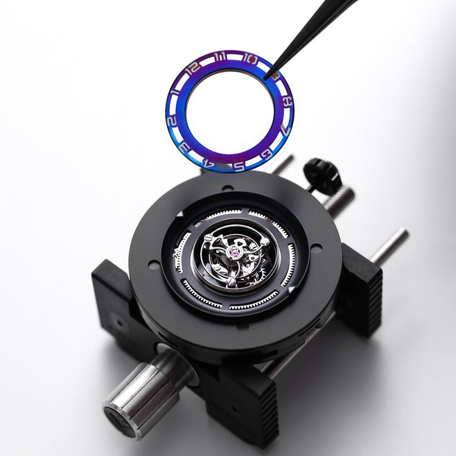 Peacock Black Hole Curved Guilloché Central Tourbillon Watch - Special Edition