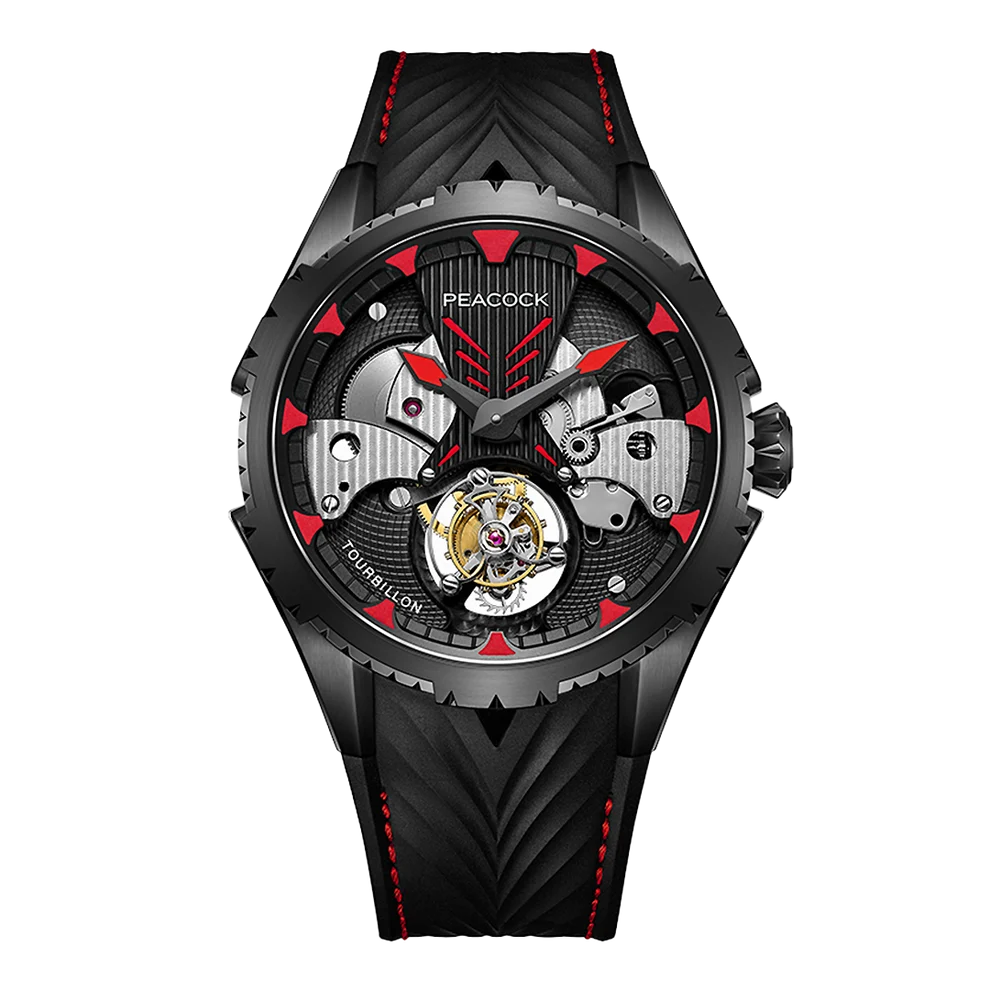Peacock Plume Warrior Center Axis Tourbillon Watch