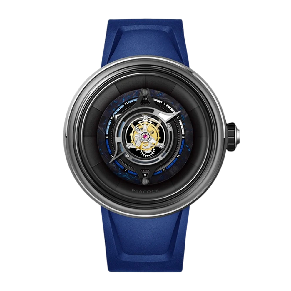 Peacock Black Hole Central Tourbillon Watch